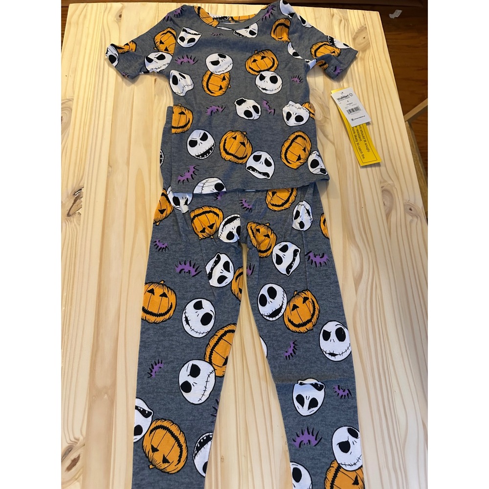 Disney Nightmare Before Christmas Jack Skellington Pajama Set Boys 6 Gray NWT